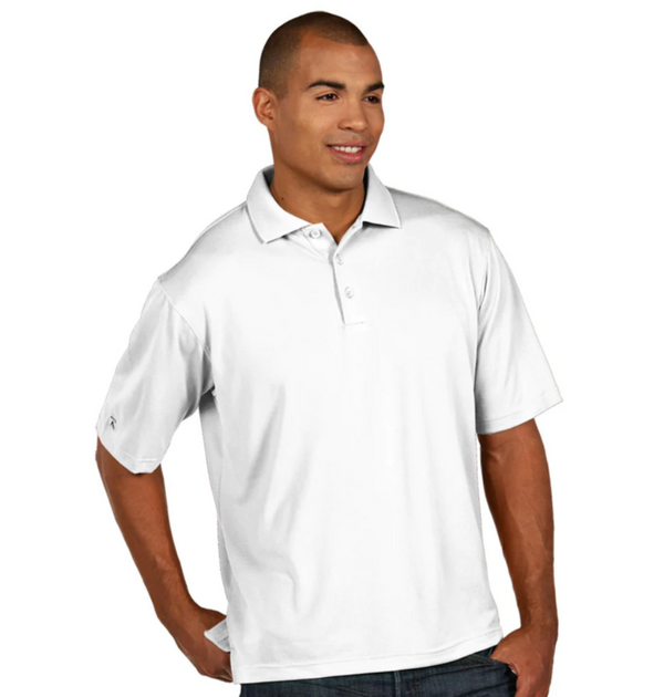 Antigua Men's White Pique Xtra-Lite Polo 100425 Short Sleeve Polo (Size Medium) SALE