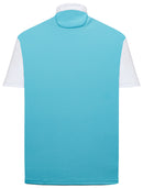 Classic Argyle Mens Golf Polo Shirt - Pink, Light Blue & White by ReadyGOLF