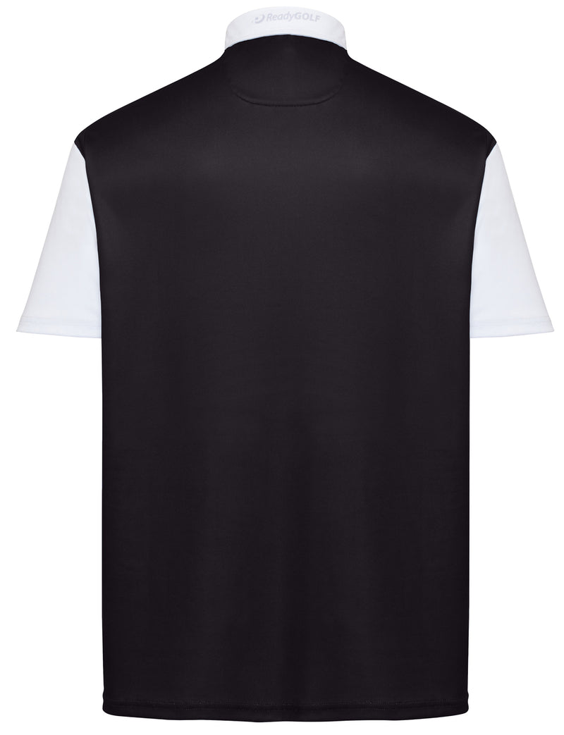 Classic Argyle Mens Golf Polo Shirt - Orange & Black by ReadyGOLF