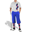 Golf Knickers: Men's Argyle Paradise Golf Shirt - Royal/Red/Black Clothing