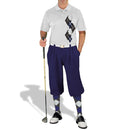 Golf Knickers: Men's Argyle Paradise Golf Shirt - Charcoal/Navy/White Clothing
