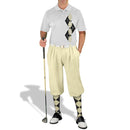 Golf Knickers: Men's Argyle Paradise Golf Shirt - Black/Natural Clothing