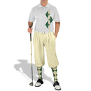 Golf Knickers: Men's Argyle Paradise Golf Shirt - Dark Green/Natural Clothing