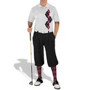 Golf Knickers: Men's Argyle Paradise Golf Shirt - Black/Maroon Clothing