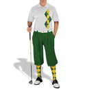 Golf Knickers: Men's Argyle Paradise Golf Shirt - Dark Green/Yellow Clothing
