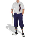 Golf Knickers: Men's Argyle Paradise Golf Shirt - Navy/Khaki/Olive Clothing