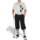 Golf Knickers: Men's Argyle Paradise Golf Shirt - Black/White Clothing