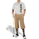 Golf Knickers: Men's Argyle Paradise Golf Shirt - Khaki/Black Clothing