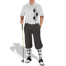 Golf Knickers: Men's Argyle Paradise Golf Shirt - Charcoal/White Clothing