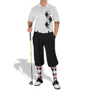 Golf Knickers: Men's Argyle Paradise Golf Shirt - Black/Pink/White Clothing