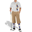 Golf Knickers: Men's Argyle Paradise Golf Shirt - Khaki/Royal/White Clothing