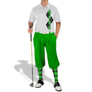 Golf Knickers: Men's Argyle Paradise Golf Shirt - Black/Lime Clothing