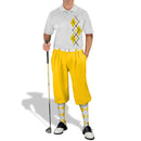 Golf Knickers: Men's Argyle Paradise Golf Shirt - Yellow/White Clothing