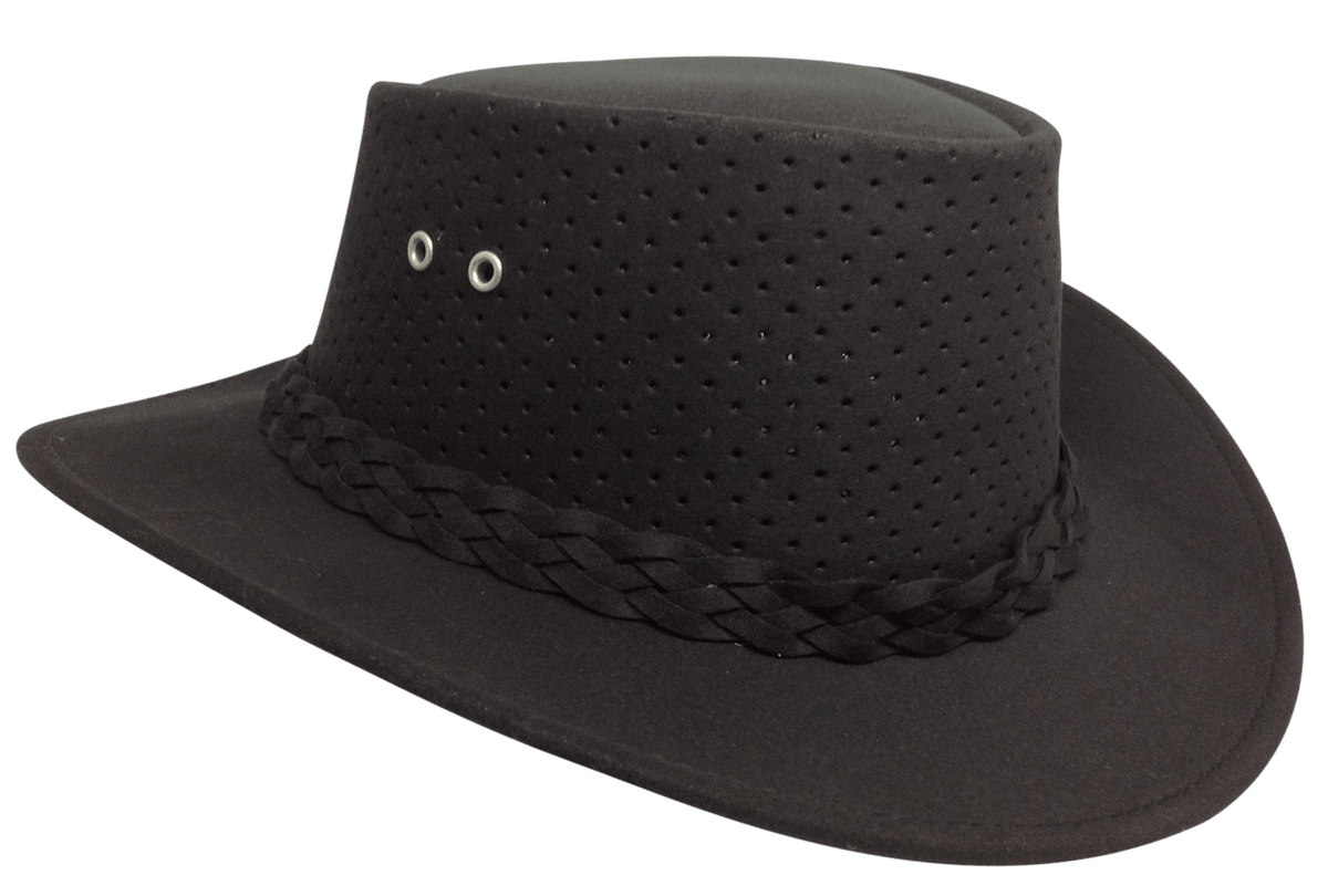 Aussie Chiller Bushie Black Shade Hat BlackOutback Bushie Perforated Shade Hat by Aussie Chiller main image 2