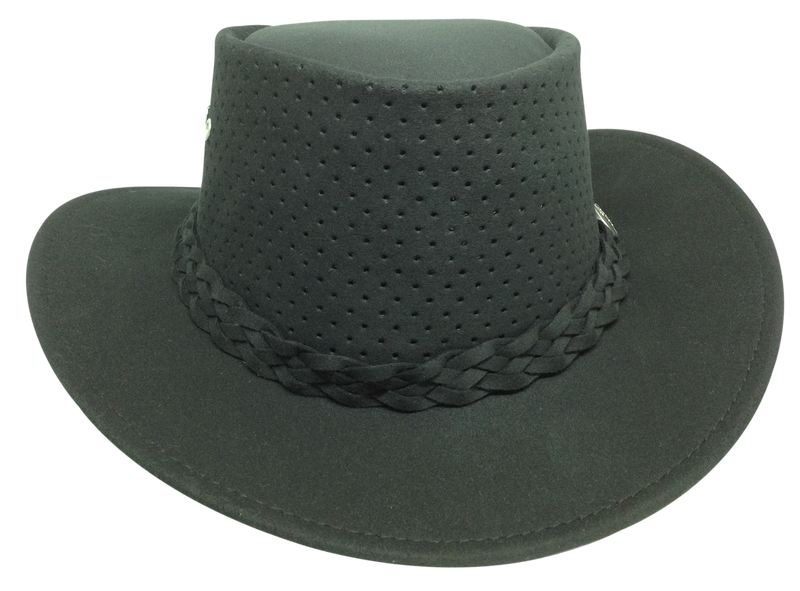 Aussie Chiller Outback Bushie Perforated Hat - Black