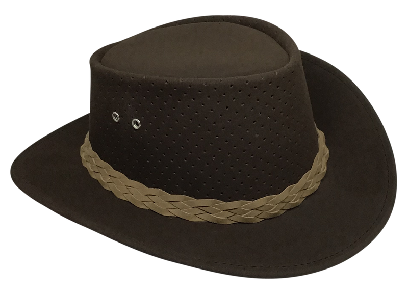 Aussie Chiller Outback Bushie Perforated Hat - Chocolate Brown