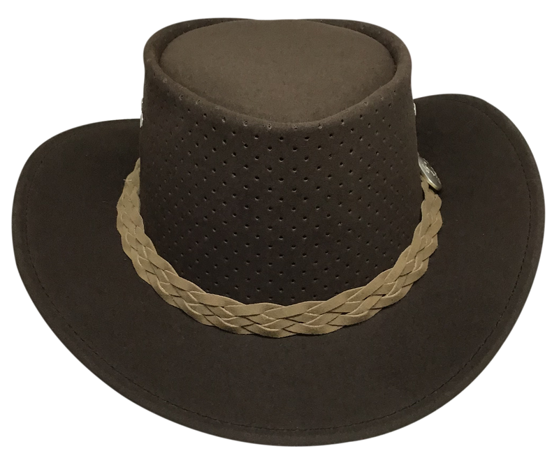 Aussie Chiller Outback Bushie Perforated Hat - Chocolate Brown