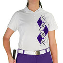 Golf Knickers: Ladies Argyle Paradise Golf Shirt - Purple/White Clothing