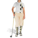 Golf Knickers: Ladies Argyle Paradise Golf Shirt - Black/Natural Clothing