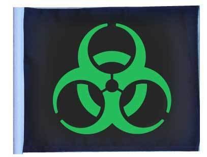 SSP Flags: 11x15 inch Golf Cart Replacement Flag - Biohazard Green