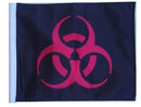 SSP Flags: 11x15 inch Golf Cart Replacement Flag - Biohazard Red