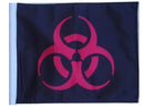 SSP Flags: 11x15 inch Golf Cart Replacement Flag - Biohazard Red