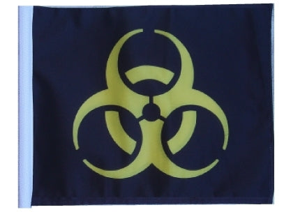 SSP Flags: 11x15 inch Golf Cart Replacement Flag - Biohazard Yellow