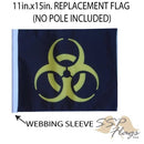 SSP Flags: 11x15 inch Golf Cart Replacement Flag - Biohazard Yellow