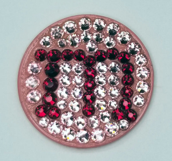 Bonjoc: Monogram Ball Marker & Hat Clip - Lower Case "M" (Pink)