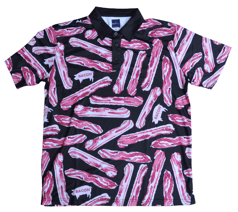 Bacon Mens Golf Polo Shirt by ReadyGOLF