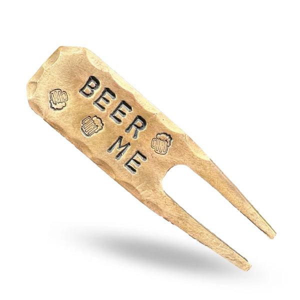 Sunfish: Hand Stamped Copper Divot Tool - Beer Me