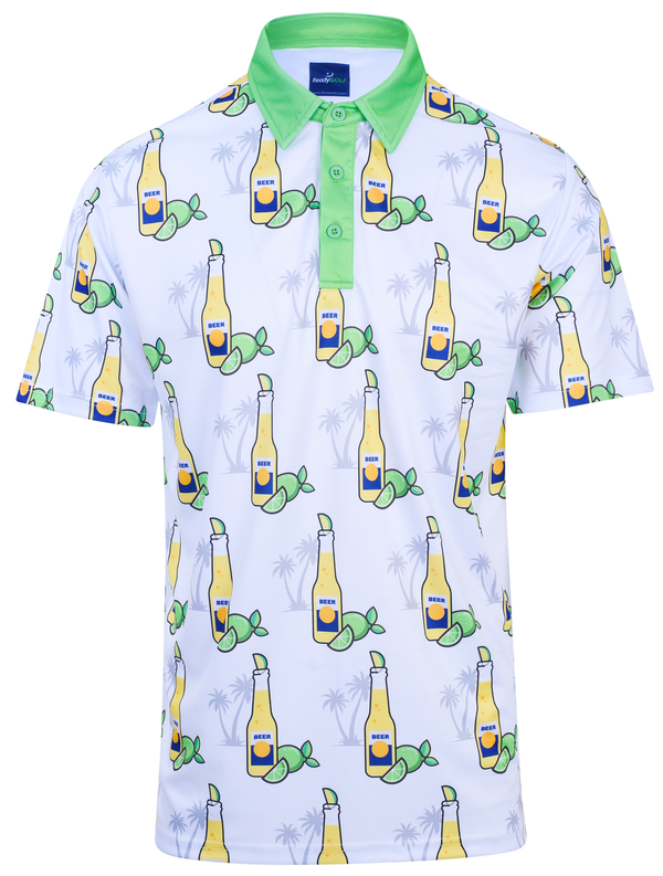 Beer O'Clock Somewhere Mens Golf Polo Shirt by ReadyGOLF