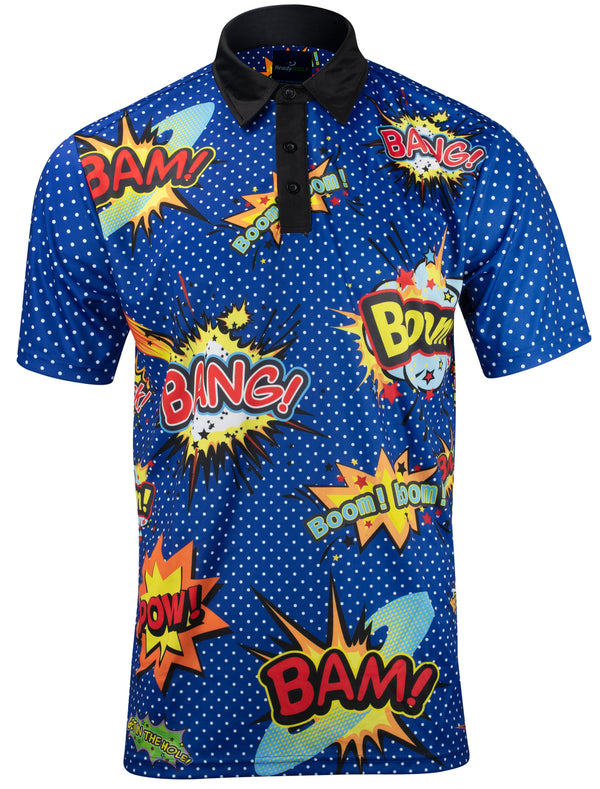 Big Bang Boom Mens Golf Polo Shirt by ReadyGOLF