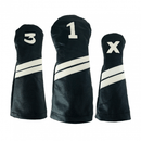 Sunfish: Leather Headcovers Set - Black & White