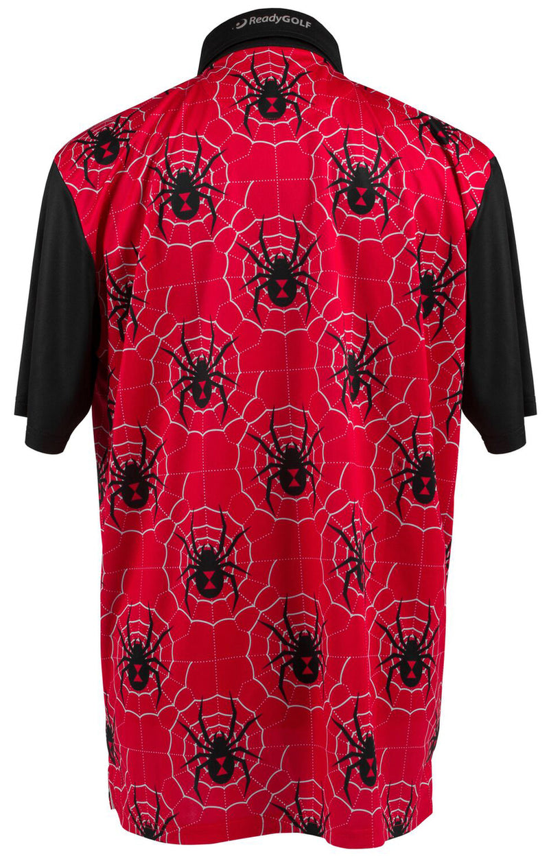 Black Widow Red Mens Golf Polo Shirt by ReadyGOLF