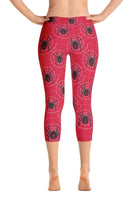 ReadyGOLF: Black Widow Red Women's Capri Leggings