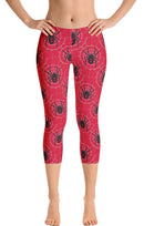 ReadyGOLF: Black Widow Red Women's Capri Leggings