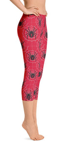 ReadyGOLF: Black Widow Red Women's Capri Leggings