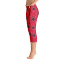 ReadyGOLF: Black Widow Red Women's Capri Leggings