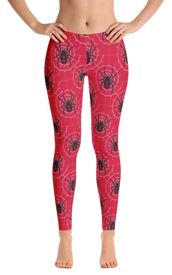 ReadyGOLF: Black Widow Red Women's All-Over Leggings