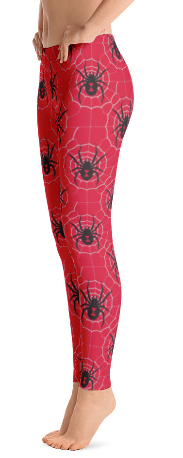 ReadyGOLF: Black Widow Red Women's All-Over Leggings