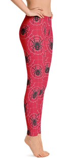 ReadyGOLF: Black Widow Red Women's All-Over Leggings
