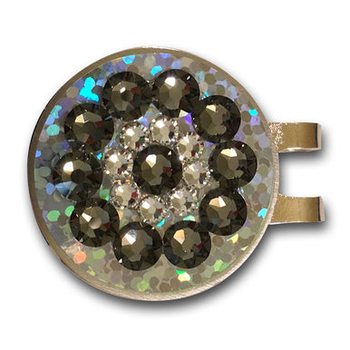 Blingo Ball Markers: Black Diamond on Silver Glitter