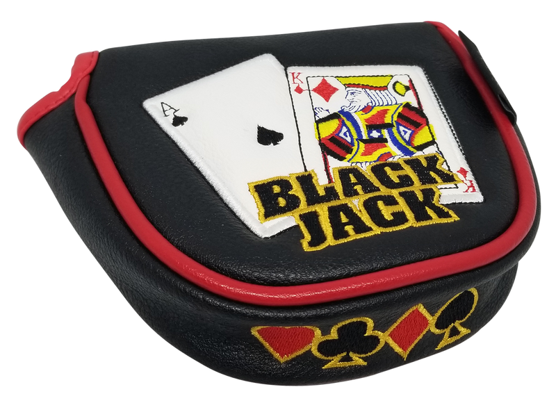 Black Jack Embroidered Putter Cover - Mallet by ReadyGOLF