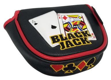 Black Jack Embroidered Putter Cover - Mallet by ReadyGOLF
