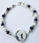 One Putt Designs - Black & White & Silver All Over Ball Marker Ankle Bracelet
