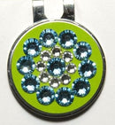 Blingo Ball Markers: Blue on Neon Green