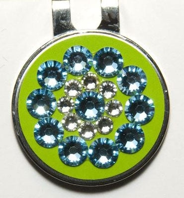 Blingo Ball Markers: Blue on Neon Green