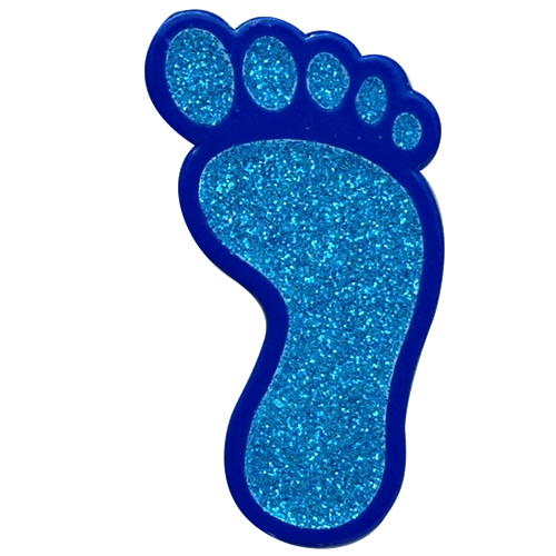 ReadyGolf: Glitter Ball Marker & Hat Clip - Foot Print (Blue)