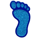 ReadyGolf: Glitter Ball Marker & Hat Clip - Foot Print (Blue)